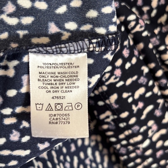 Ann Taylor Factory Navy and White Patterned Blouse - Picture 3 of 6